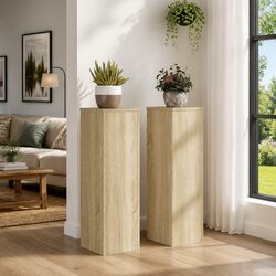 Elevate Your Space with 2 pcs Sonoma Oak Plant Stands