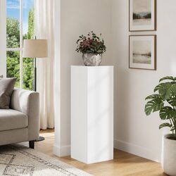 Plant Stand White Engineered Wood Tall Indoor Outdoor Display Flower Pot Holder
