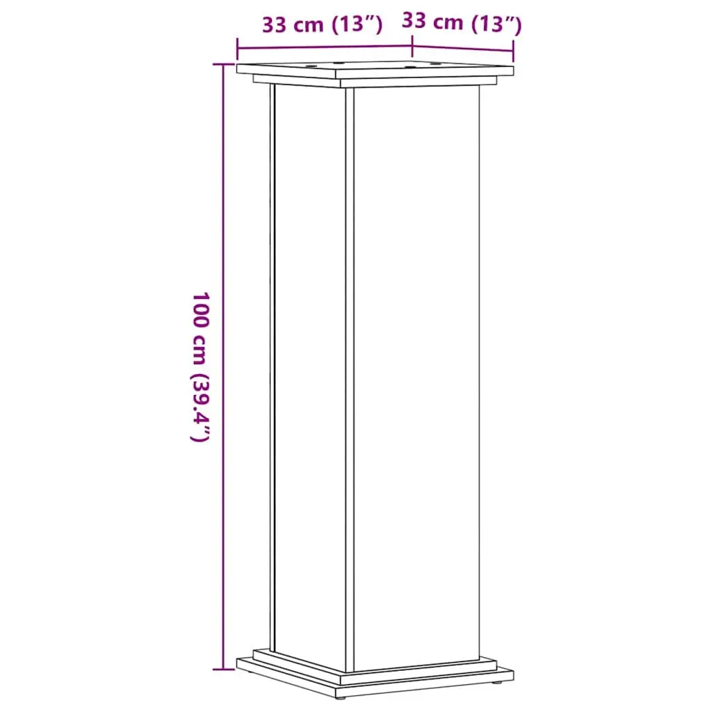 Plant Stand 33x33x100cm Engineered Wood Tall Display for Plants and Decorative Items