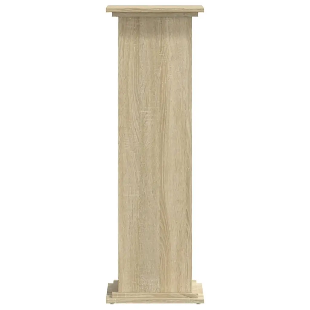 Plant Stand 33x33x100 cm Engineered Wood Brown Stable Top Surface