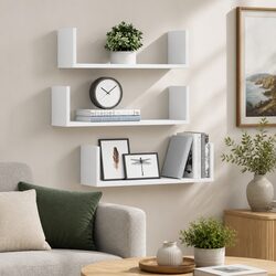 Wall Shelves 3 pcs White 58x18x18 cm Floating Storage Engineered Wood Display