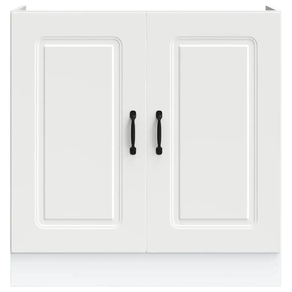 Sink Base Cabinet 80x46x81.5cm Engineered Wood White Organiser