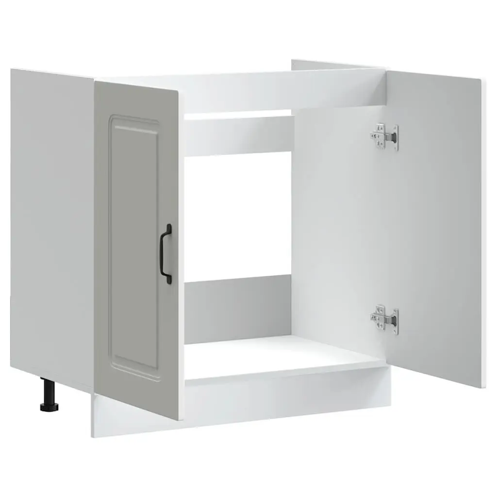 Sink Base Cabinet 80x46x81.5cm Engineered Wood White Organiser