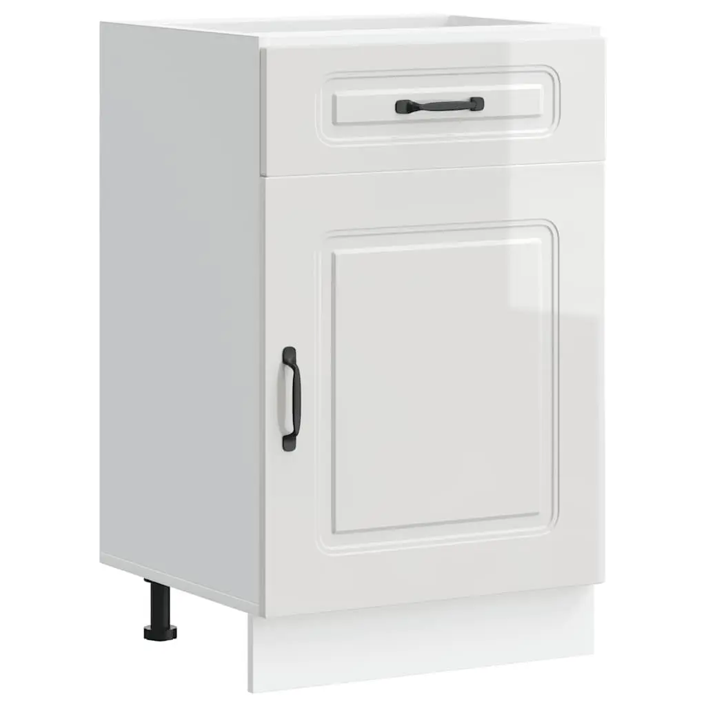 High Gloss White Kitchen Storage Cupboard Engineered Wood Base Cabinet