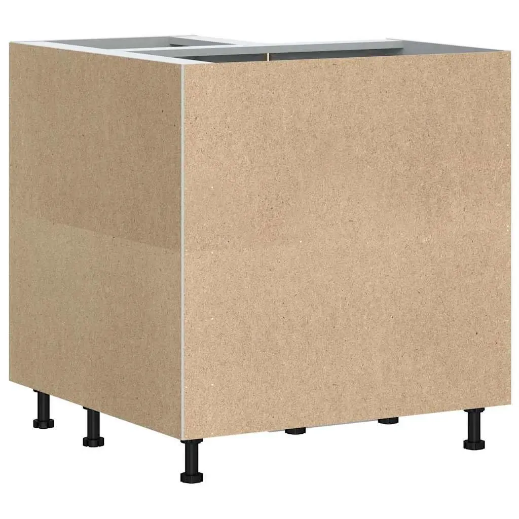 Kitchen Corner Base Cabinet Black Engineered Wood Storage Cupboard Adjustable Feet
