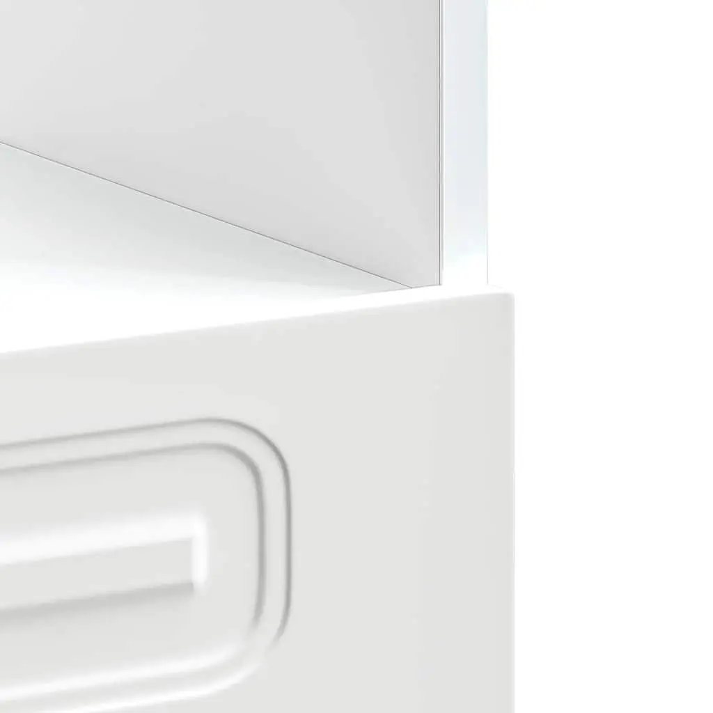 Kitchen Cabinet White Engineered Wood Storage Unit Adjustable Feet