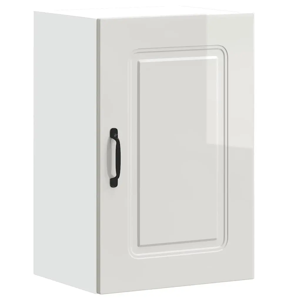 Engineered Wood Kitchen Storage Cabinet High Gloss White Space Saving Wall Unit