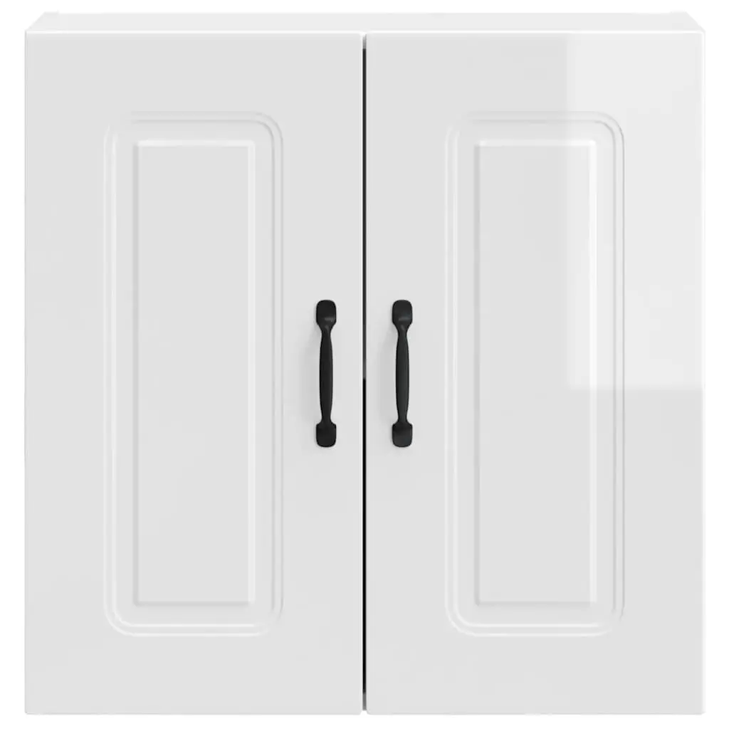 Kitchen Wall Cabinet White High Gloss Engineered Wood Storage Cupboard