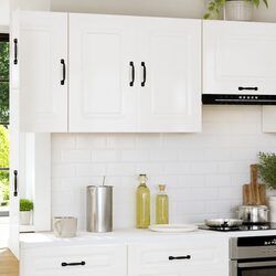 Kitchen Wall Cabinet Storage Cupboard High Gloss White Engineered Wood Doors