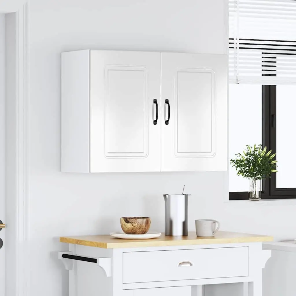 Kitchen Wall Cabinet High Gloss White Engineered Wood Doors