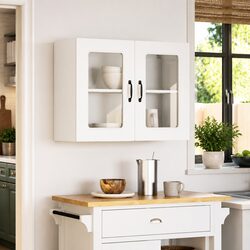 Elevate Your Space with a Stylish White Glass Door Cabinet