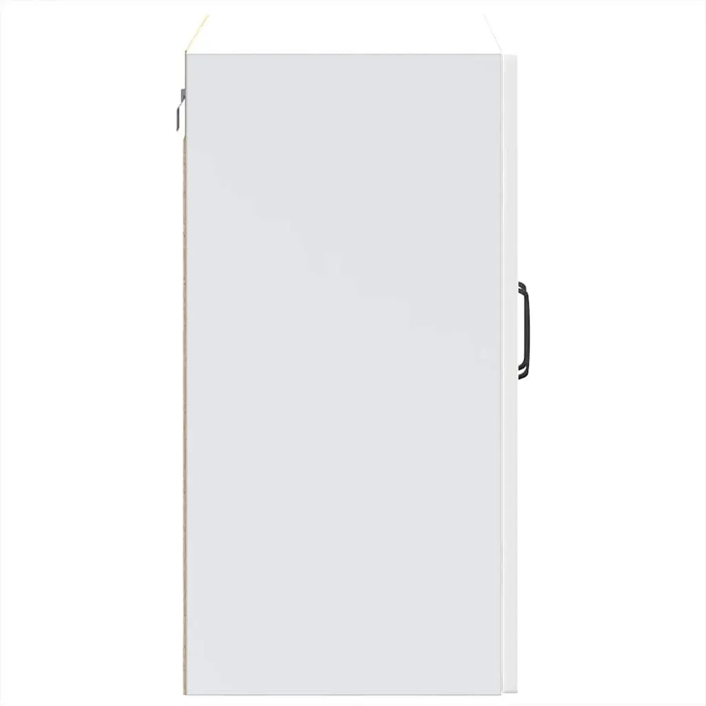 Kitchen Wall Cabinet White Glass Door Engineered Wood Storage Cupboard
