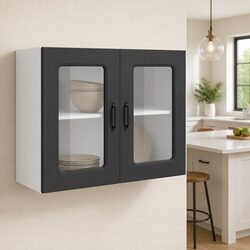 Black Glass Door Kitchen Organizer for Stylish Spaces