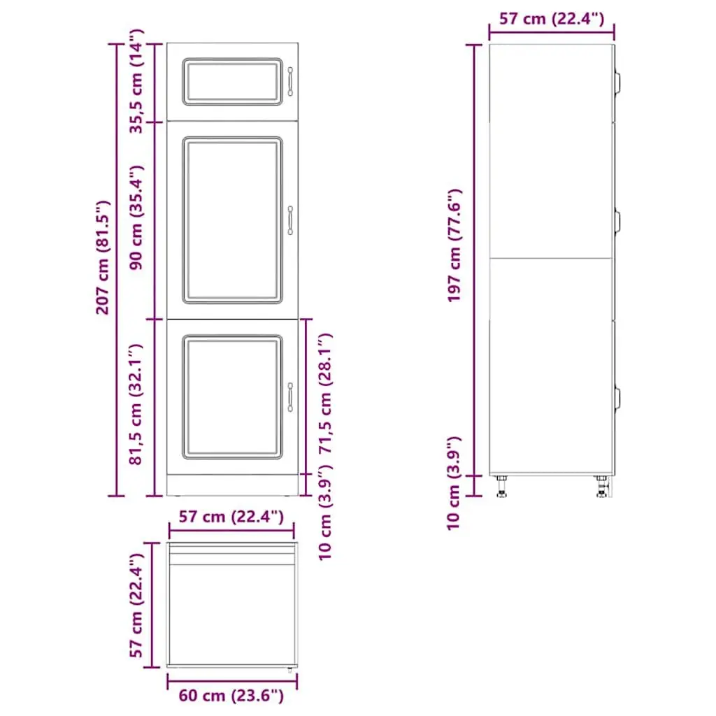 Kitchen Cupboard Storage Cabinet High Gloss White Engineered Wood Adjustable Feet