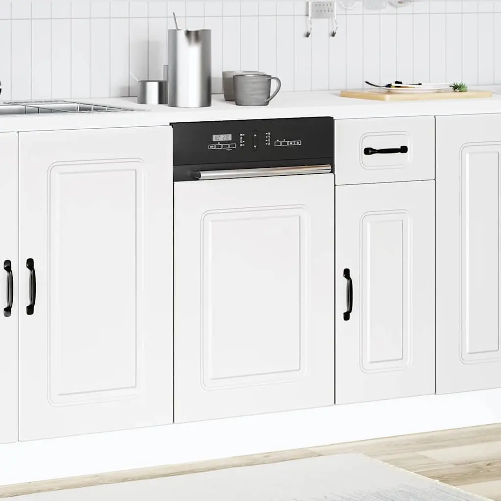 Dishwasher Panel White 45x1.5x57 cm Engineered Wood Construction Moisture Resistant