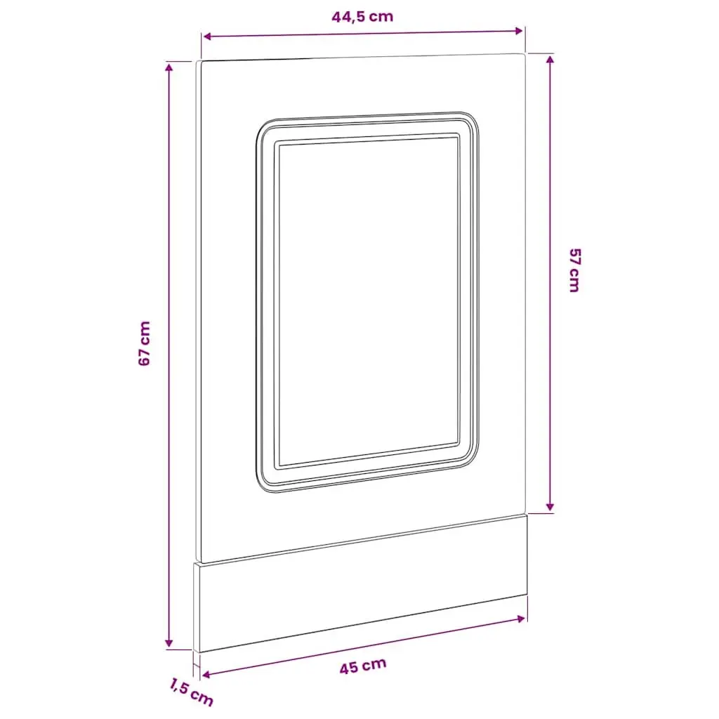 Dishwasher Panel White 45x1.5x57 cm Engineered Wood Construction Moisture Resistant