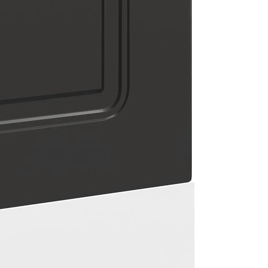 Dishwasher Panel Black 60x1.5x57cm Engineered Wood Protective Front Cover