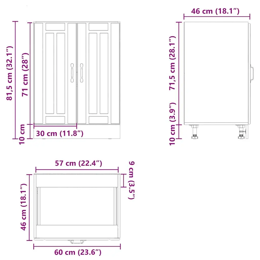 Sink Base Cabinet White Engineered Wood Organised Kitchen Storage