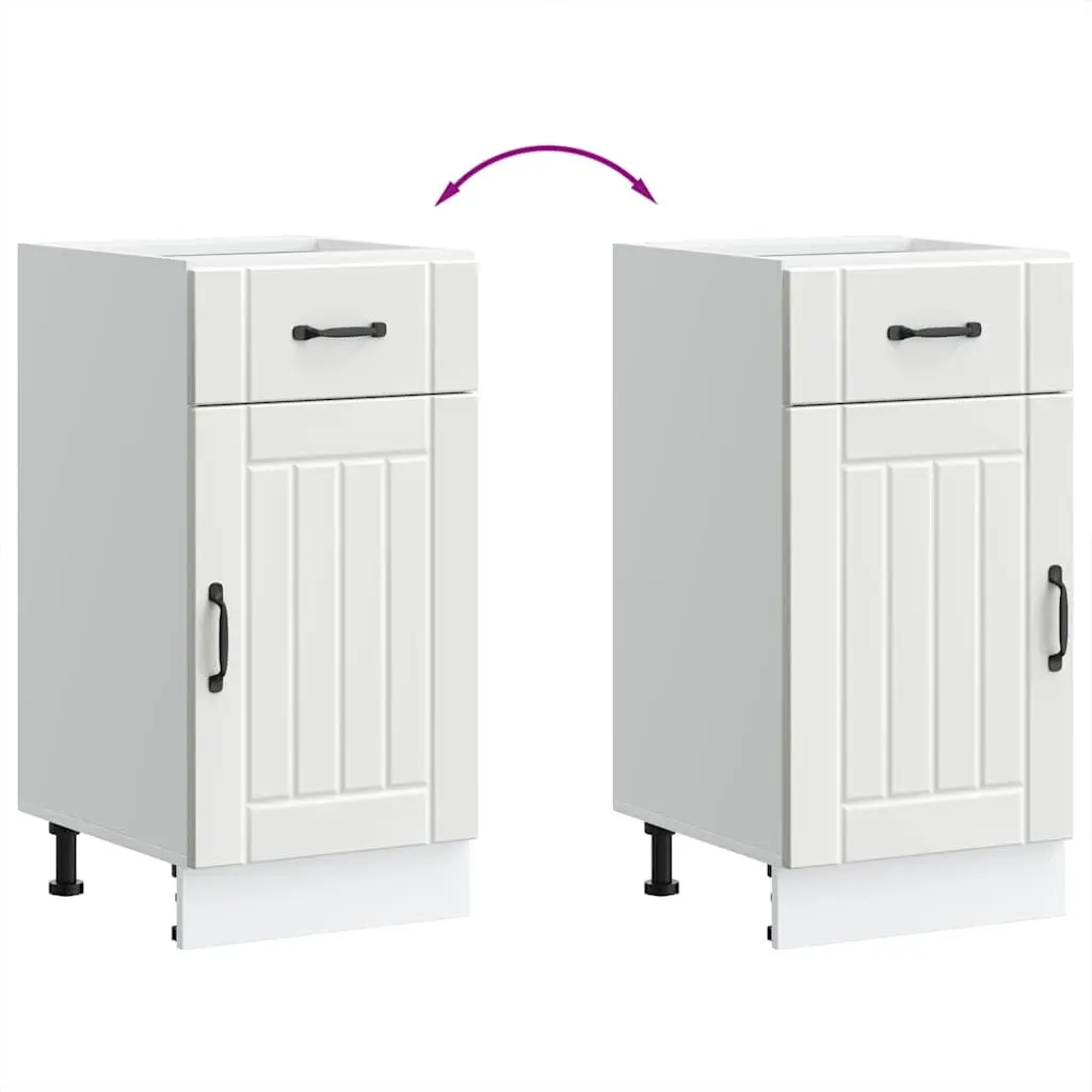 White Engineered Wood Kitchen Cabinet Storage Unit with Adjustable Feet for Sink