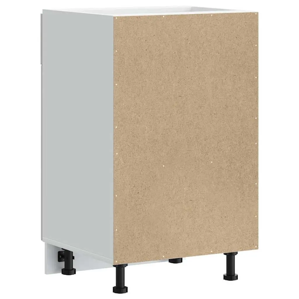 Kitchen Base Cabinet White Engineered Wood Storage Sink Cupboard Adjustable Feet