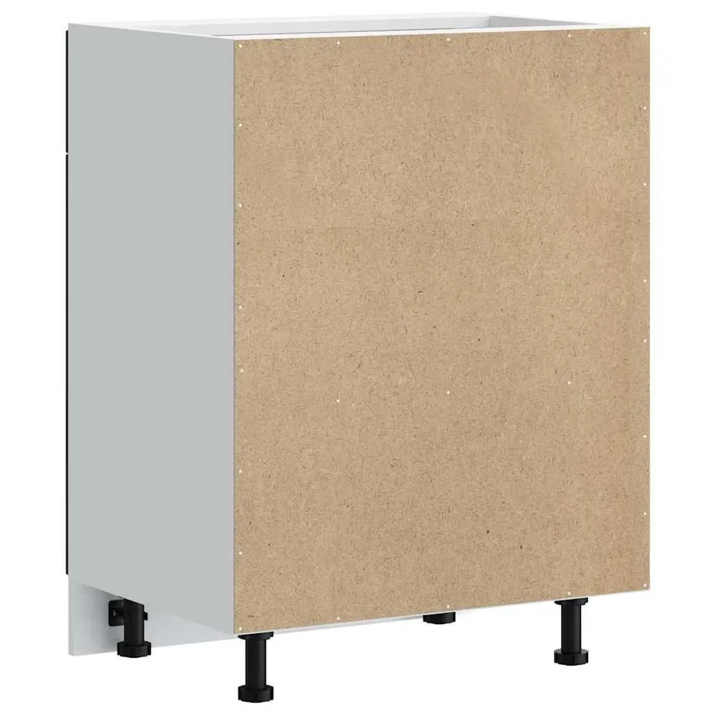Black Kitchen Base Cabinet Engineered Wood Storage Unit with Adjustable Feet