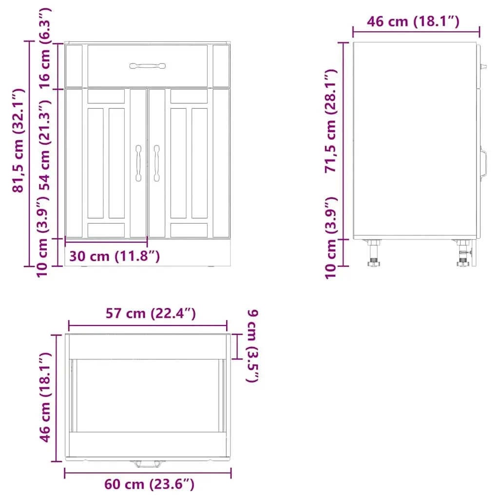 High Gloss White Kitchen Base Cabinet Sink Engineered Wood Storage Cupboard