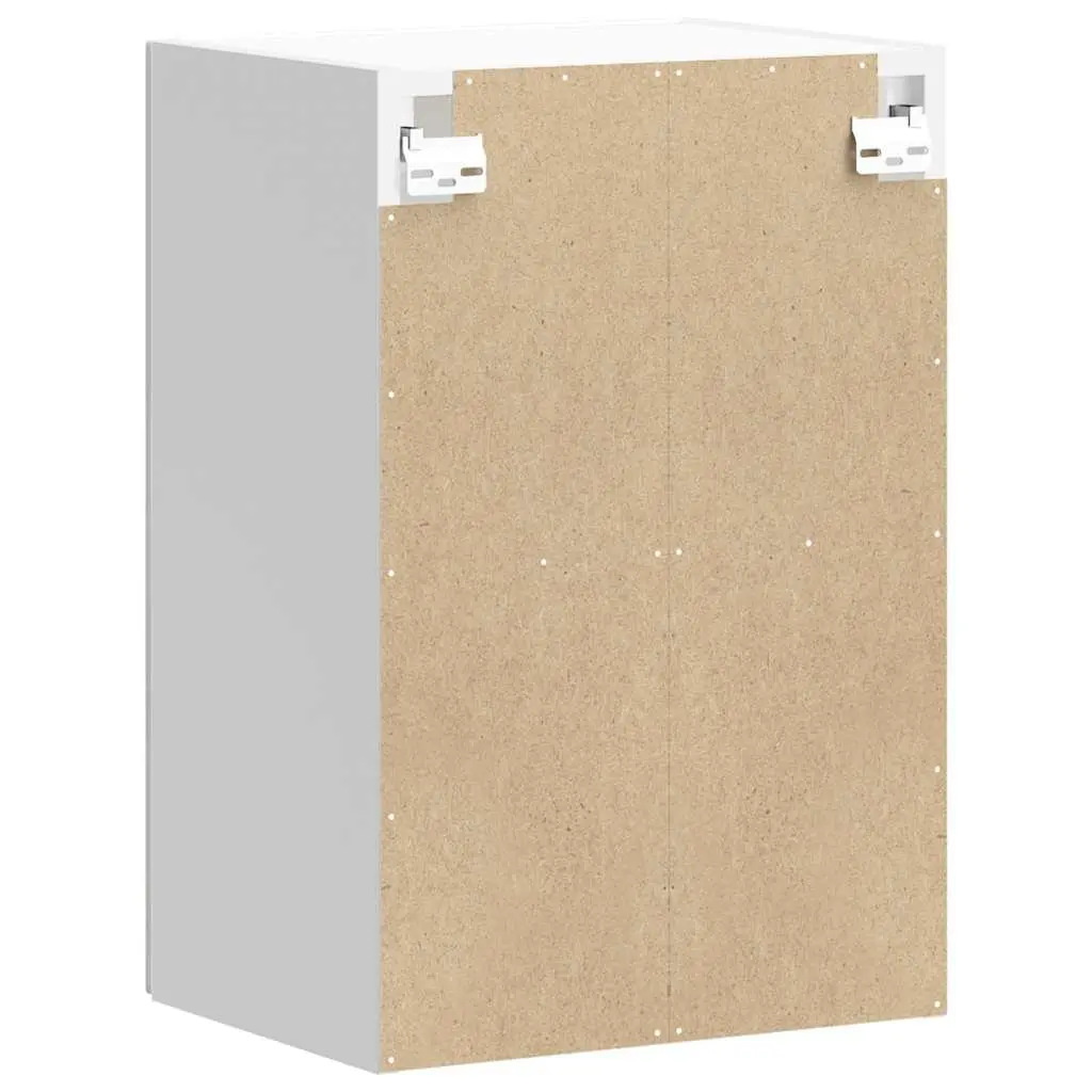 Kitchen Wall Cabinet White Glass Door Wall-Mounted Storage Organiser