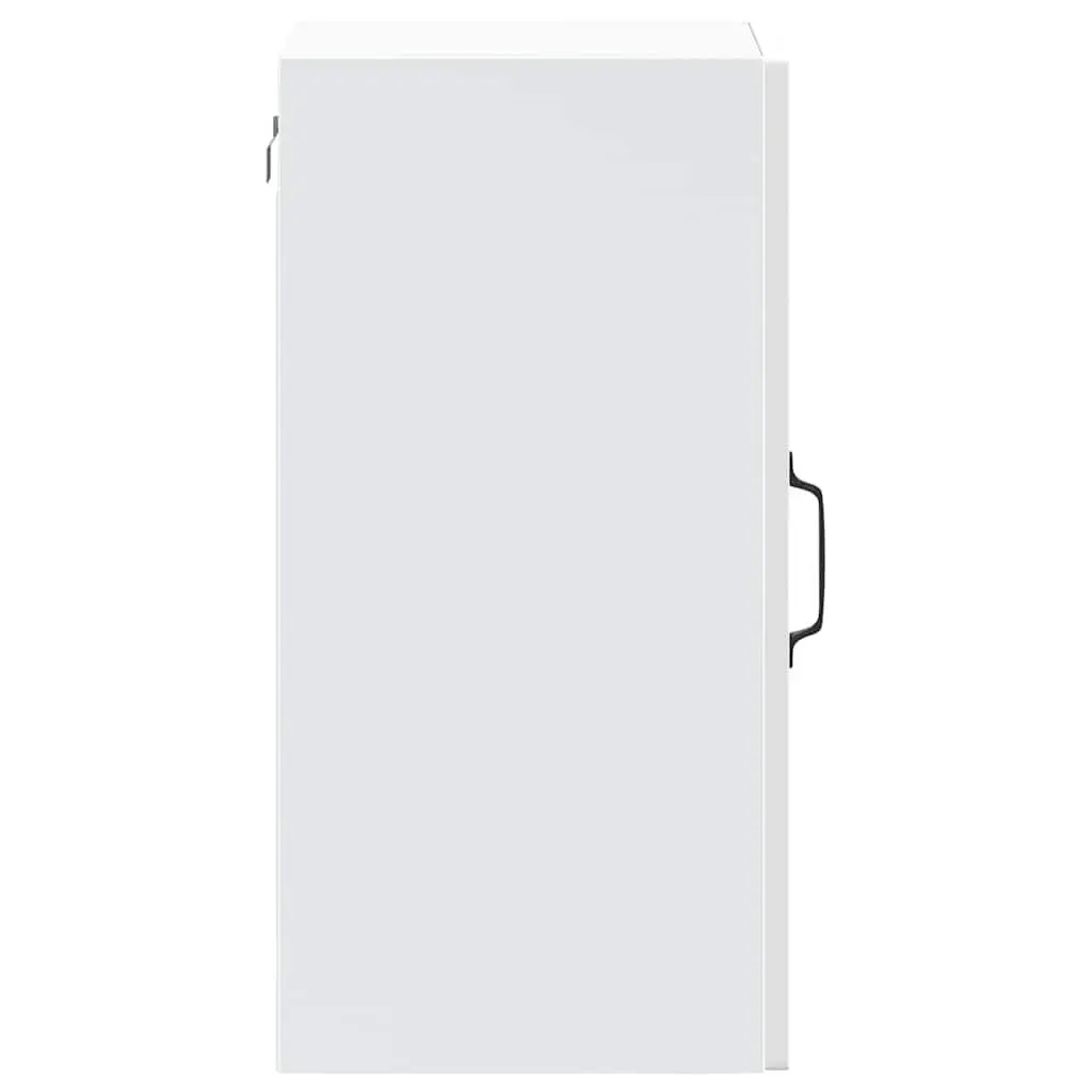 Kitchen Wall Cabinet White Glass Door Wall-Mounted Storage Organiser