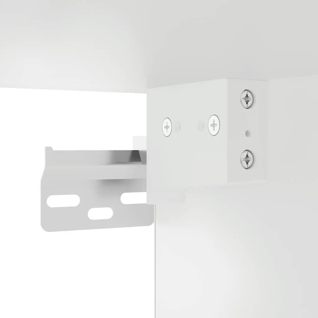 Kitchen Wall Cabinet White Glass Door Wall-Mounted Storage Organiser