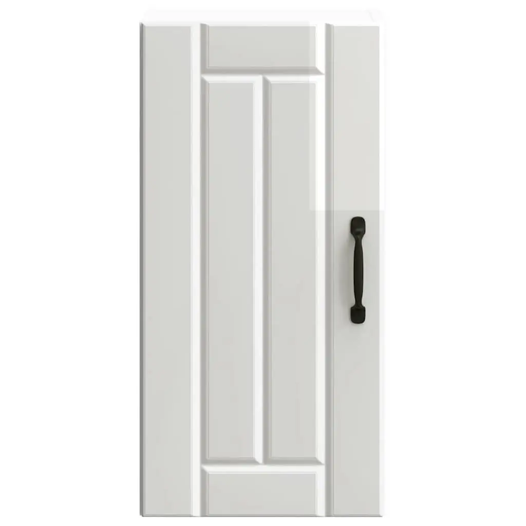 Kitchen Wall Cabinet White High Gloss Engineered Wood Storage Cupboard Glass Door