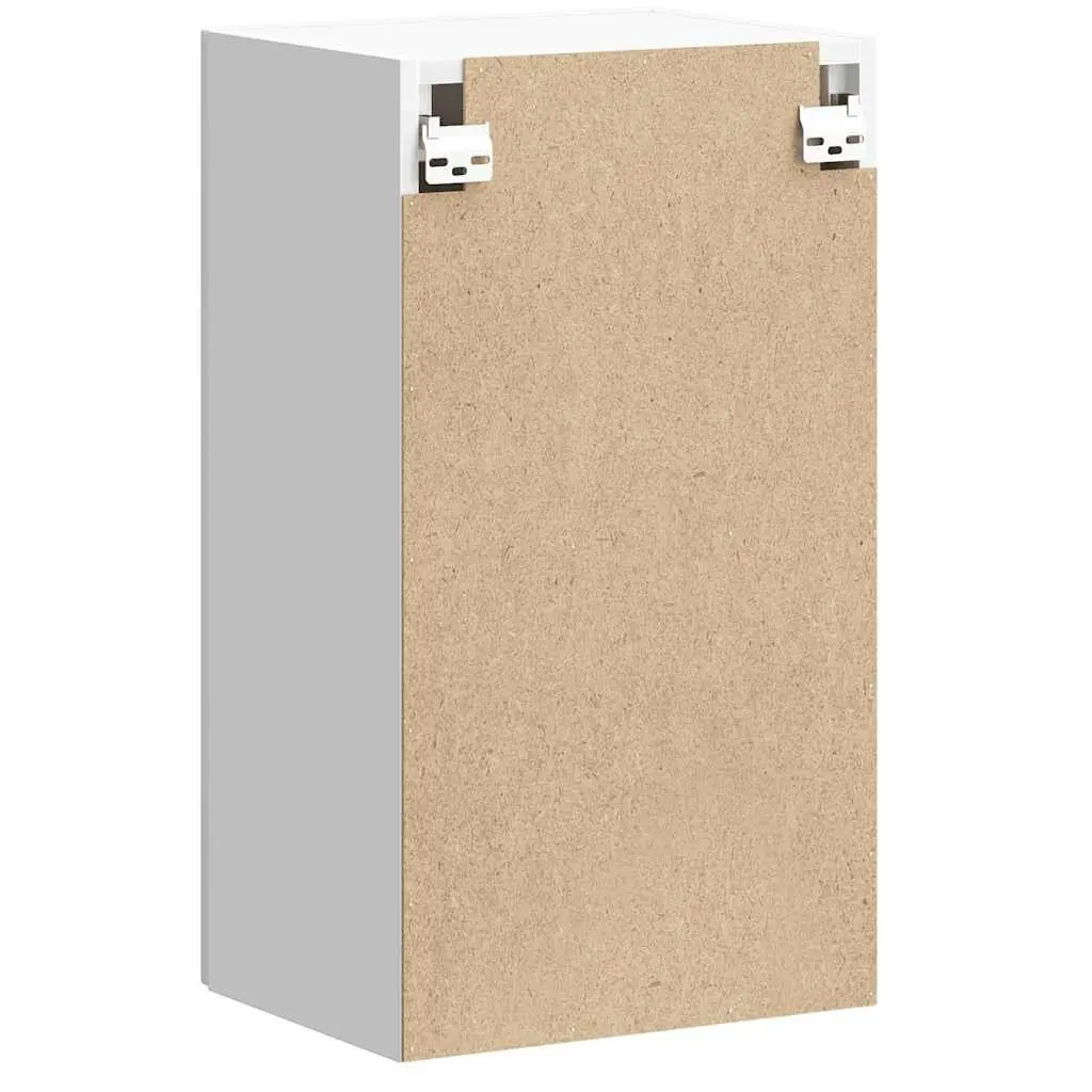 Kitchen Wall Cabinet White High Gloss Engineered Wood Storage Cupboard Glass Door