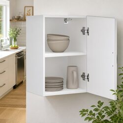 Space-Saving White Wall Cabinet for Your Kitchen