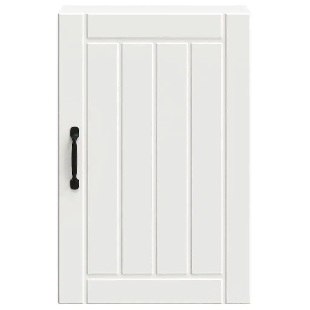 Kitchen Wall Cabinet White Engineered Wood Wall-Mounted Storage Glass Door