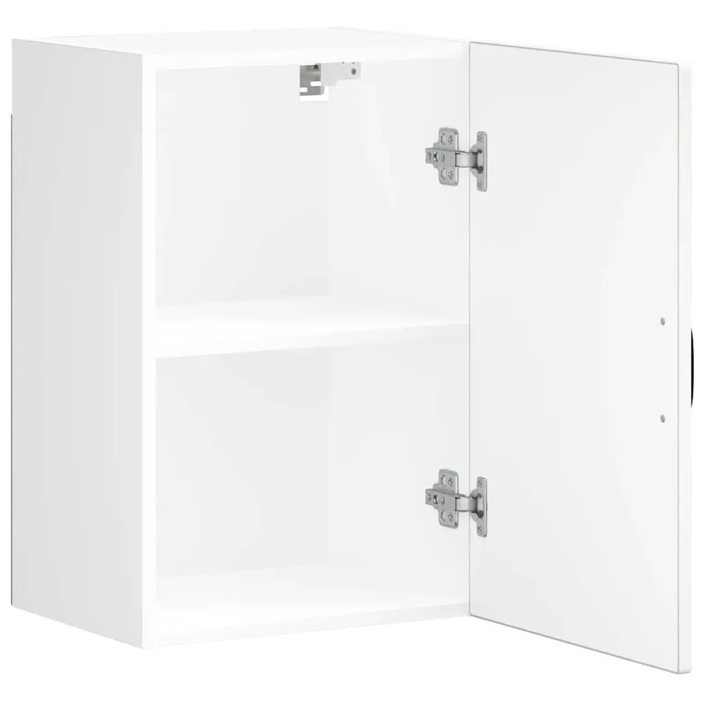 Kitchen Wall Cabinet White Engineered Wood Wall-Mounted Storage Glass Door