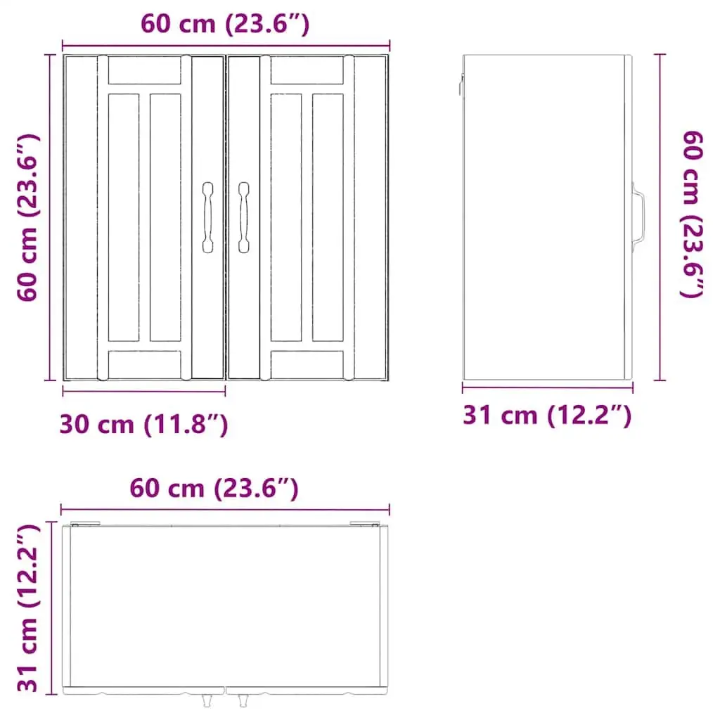 Wall-Mounted Kitchen Cabinet in White with Glass Door