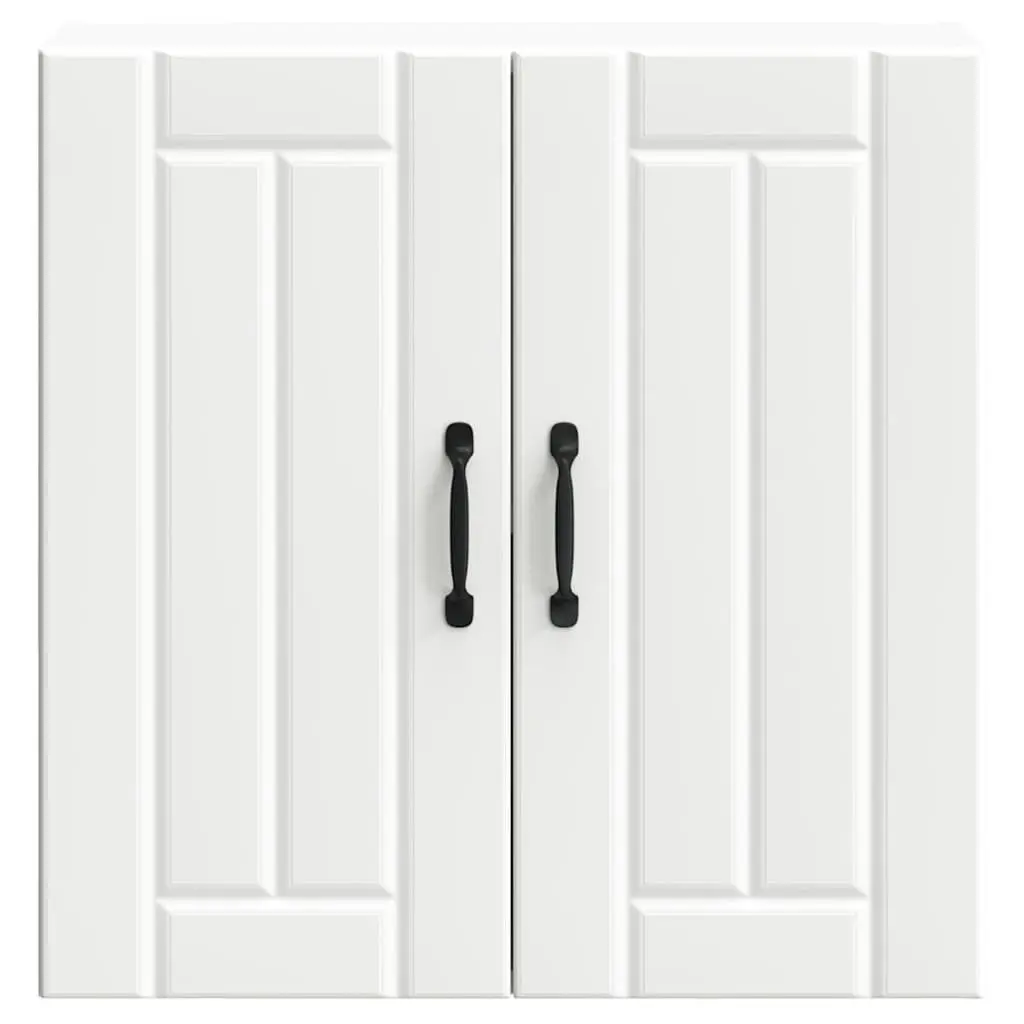 Wall-Mounted Kitchen Cabinet in White with Glass Door