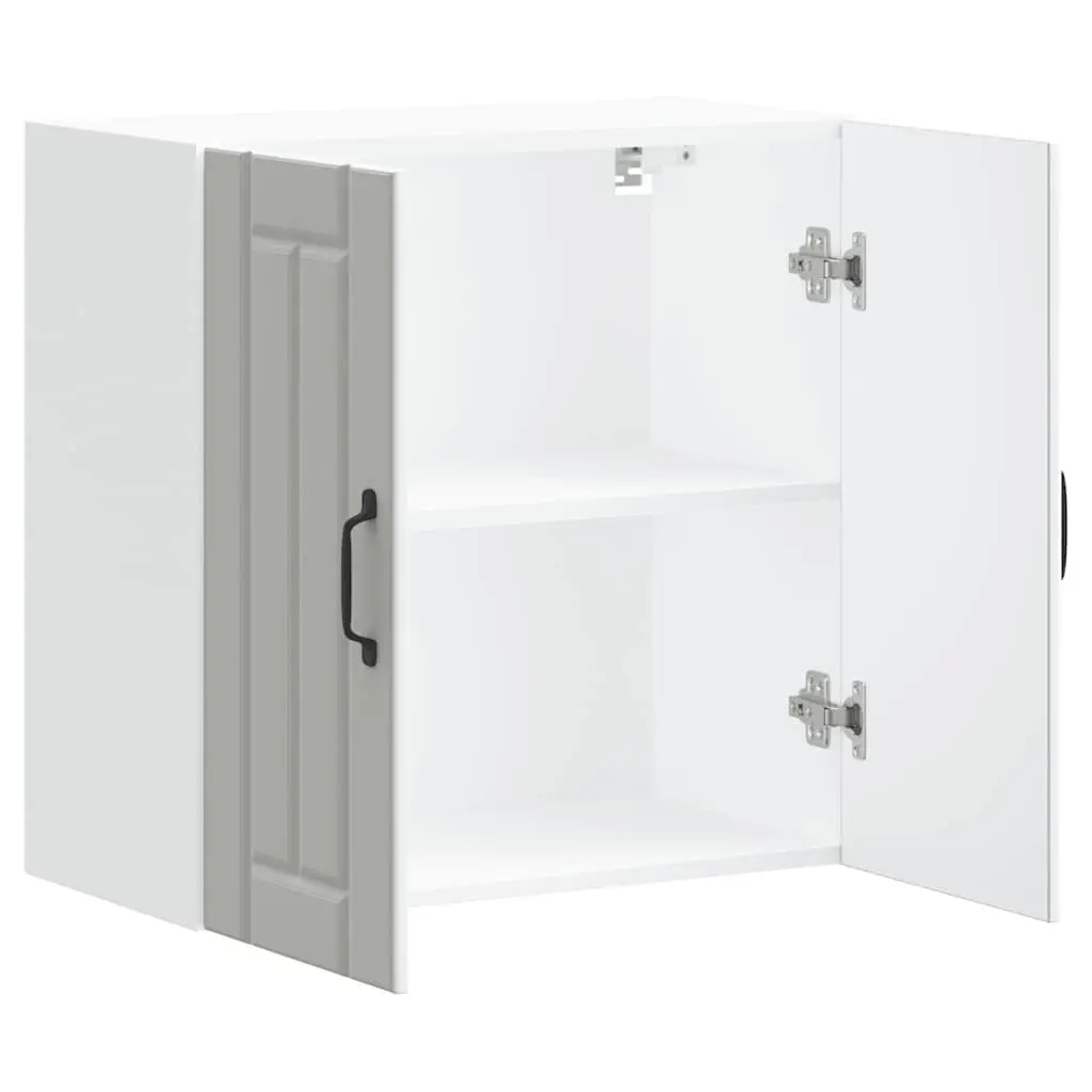 Wall-Mounted Kitchen Cabinet in White with Glass Door