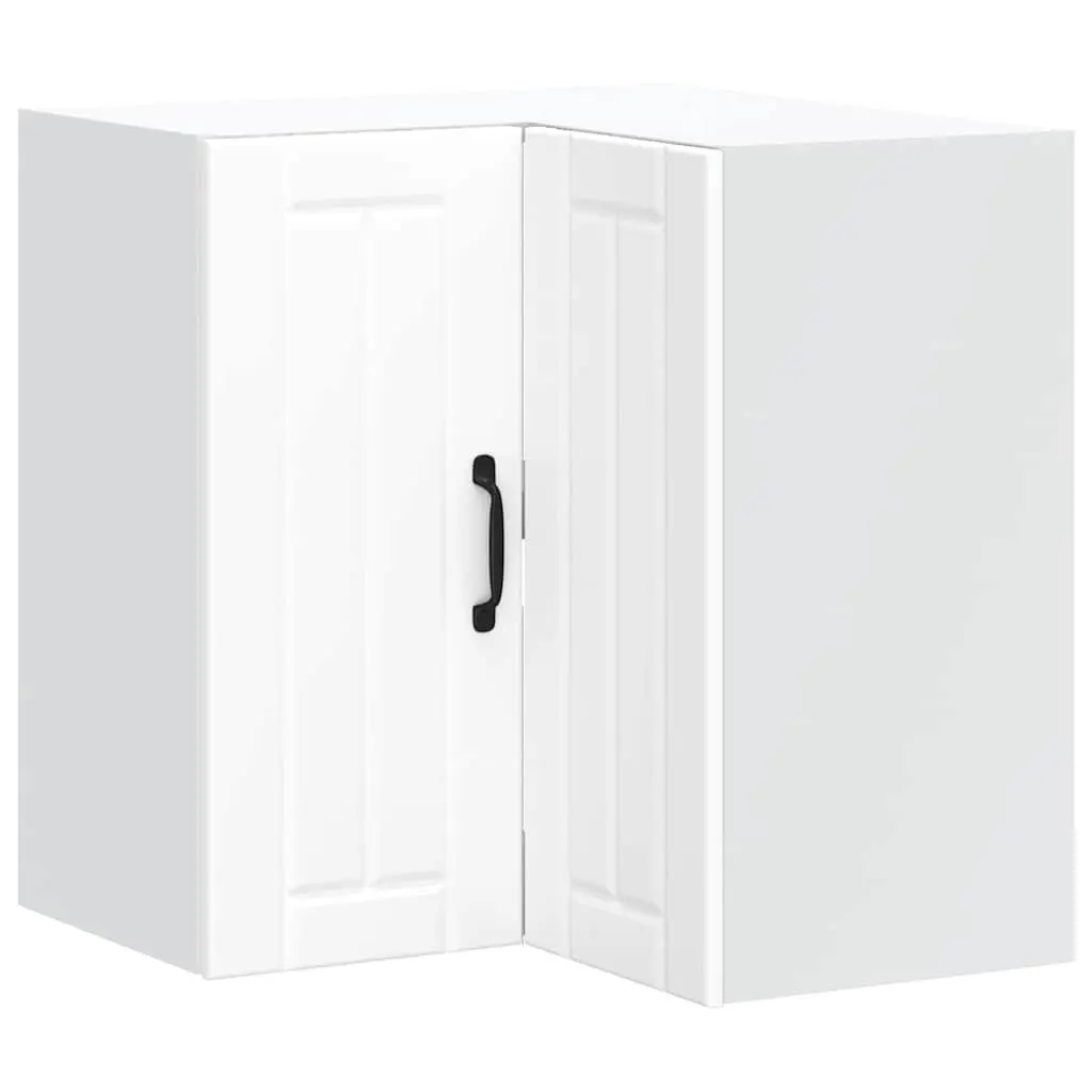 White Corner Wall Cabinet Engineered Wood Kitchen Storage Unit with Door