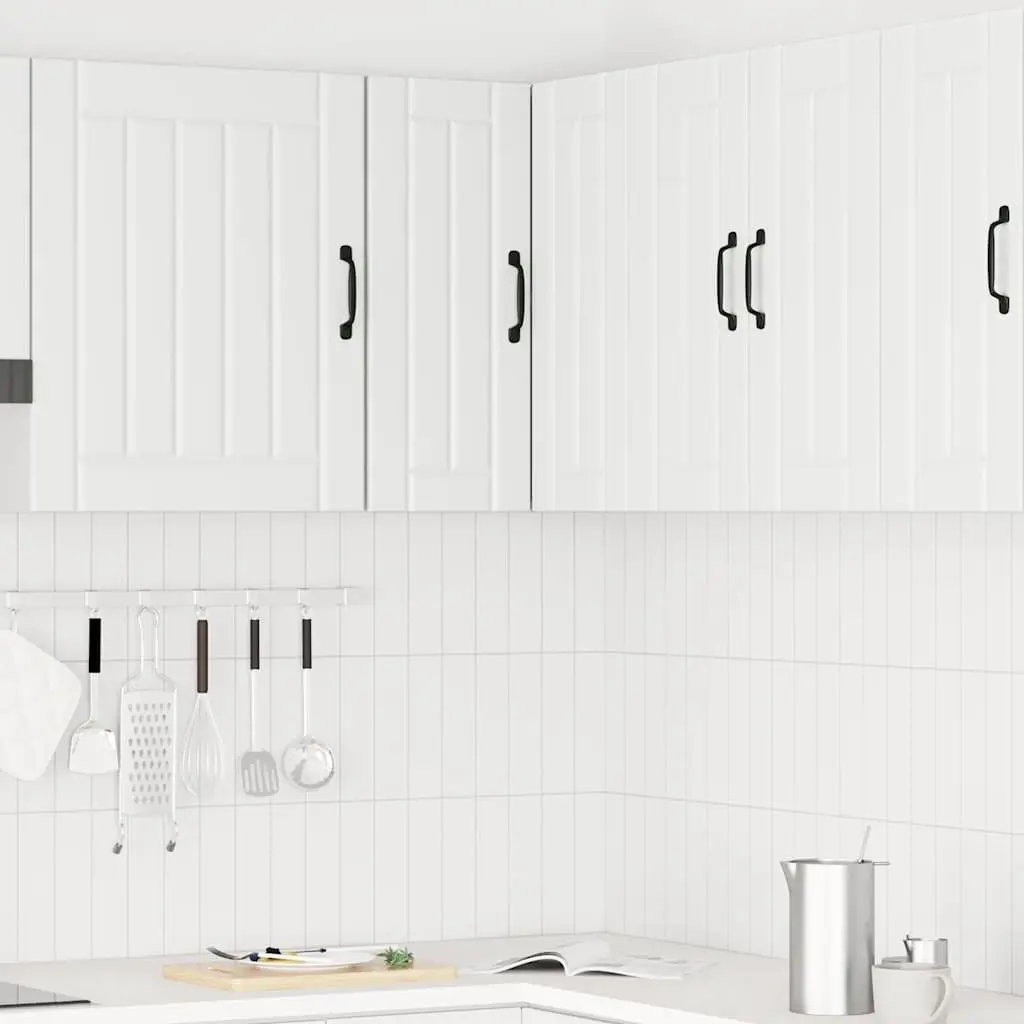 White Corner Wall Cabinet Engineered Wood Kitchen Storage Unit with Door