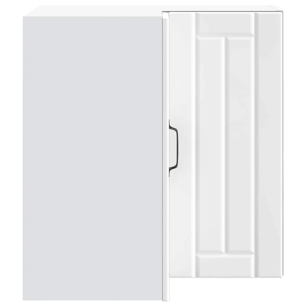 White Corner Wall Cabinet Engineered Wood Kitchen Storage Unit with Door