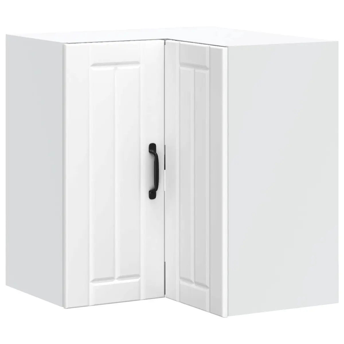 Kitchen Corner Cabinet White High Gloss Wall-mounted Engineered Wood Storage Cupboard