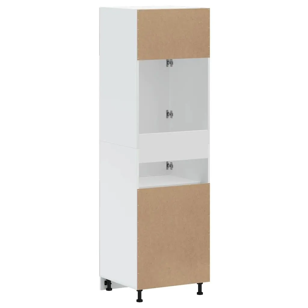 Kitchen Cupboard White High Gloss Storage Cabinet Engineered Wood Doors