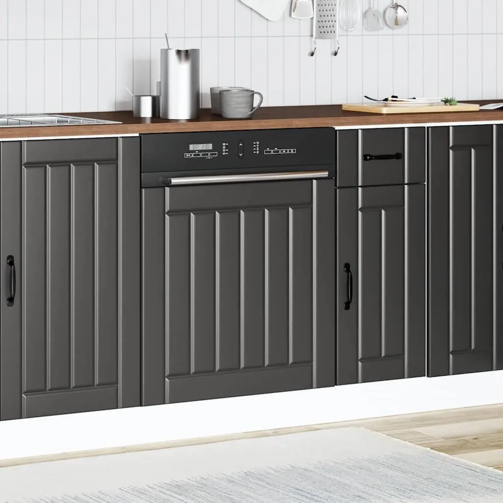 Dishwasher Panel Black Engineered Wood Durable Protector Kitchen Cabinet Front Cover