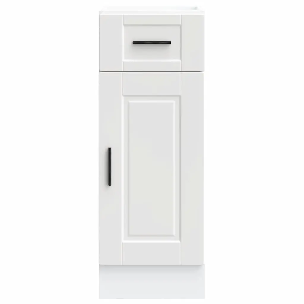 Kitchen Storage Cupboard White Engineered Wood Base Cabinet with Adjustable Feet