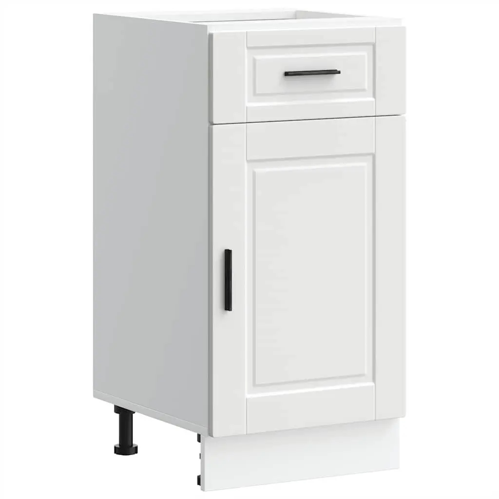 Kitchen Base Cabinet White Engineered Wood Adjustable Feet Storage Cupboard