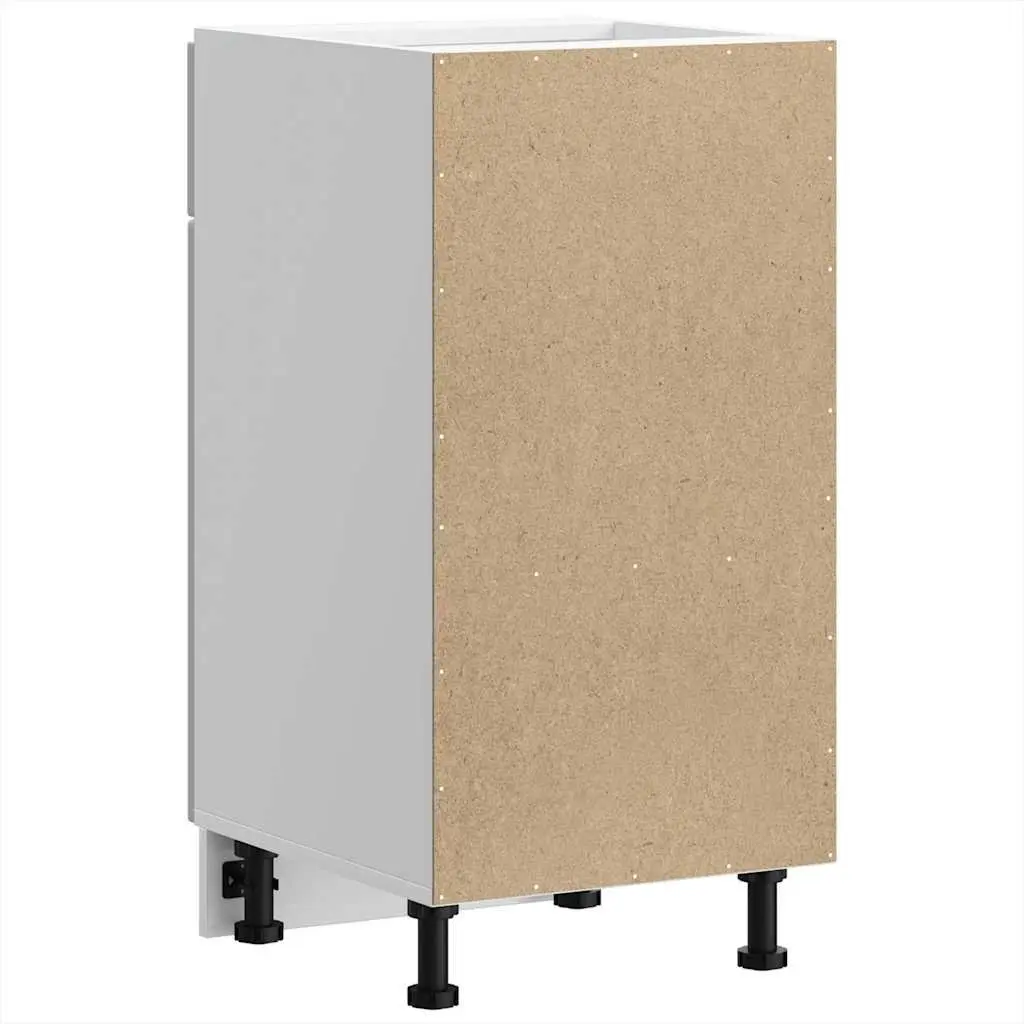 Kitchen Base Cabinet White Engineered Wood Adjustable Feet Storage Cupboard