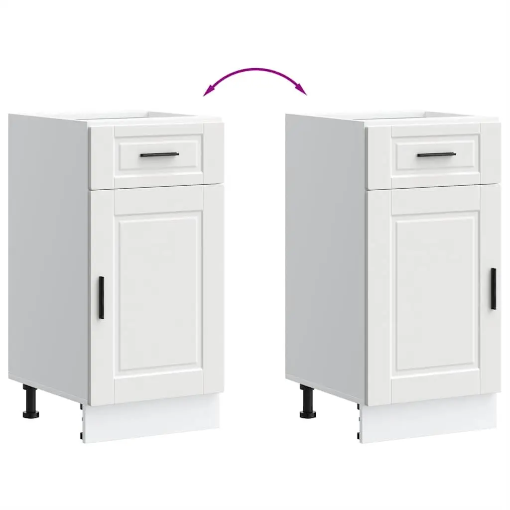 Kitchen Base Cabinet White Engineered Wood Adjustable Feet Storage Cupboard