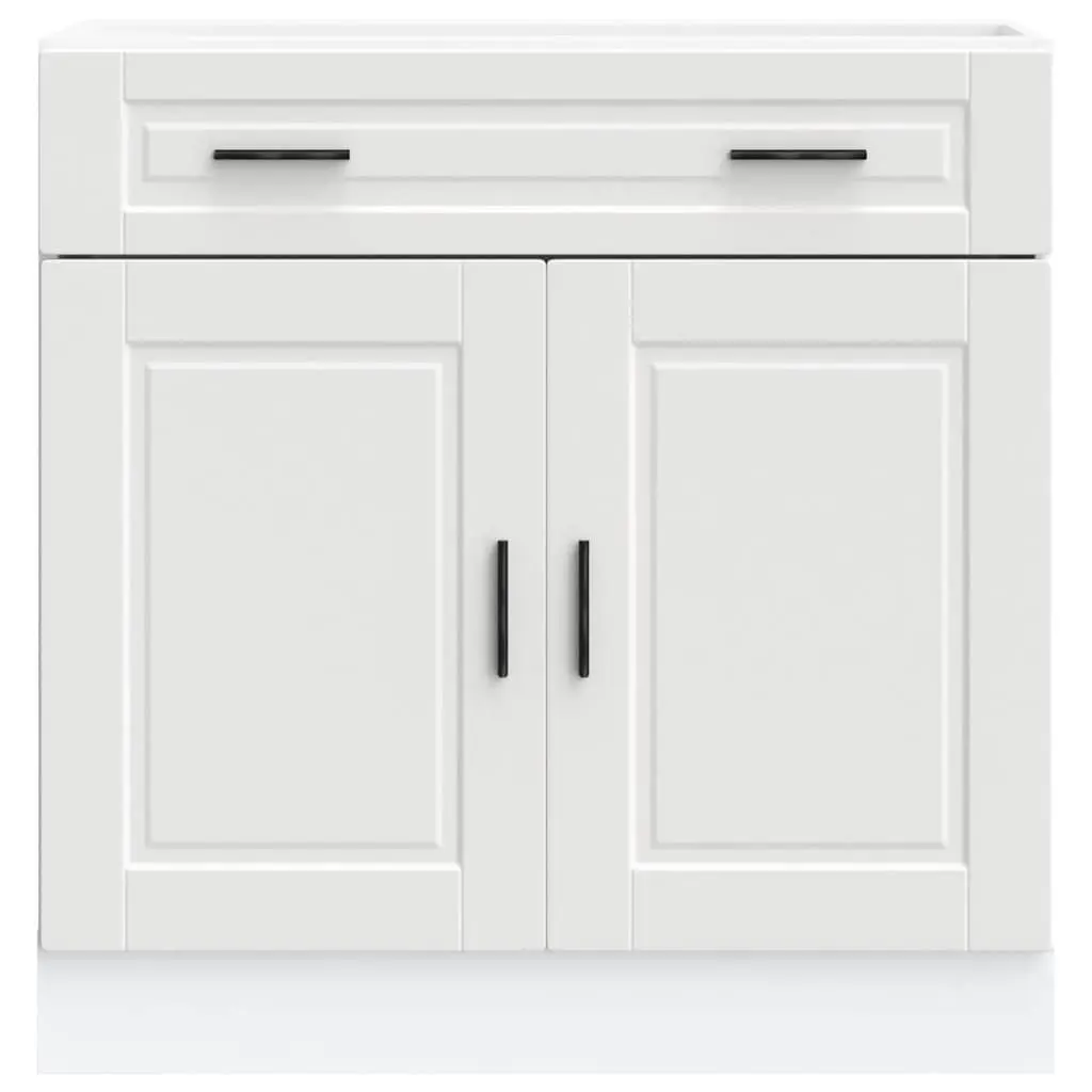 Kitchen Base Cabinet White Engineered Wood Storage Cupboard Door