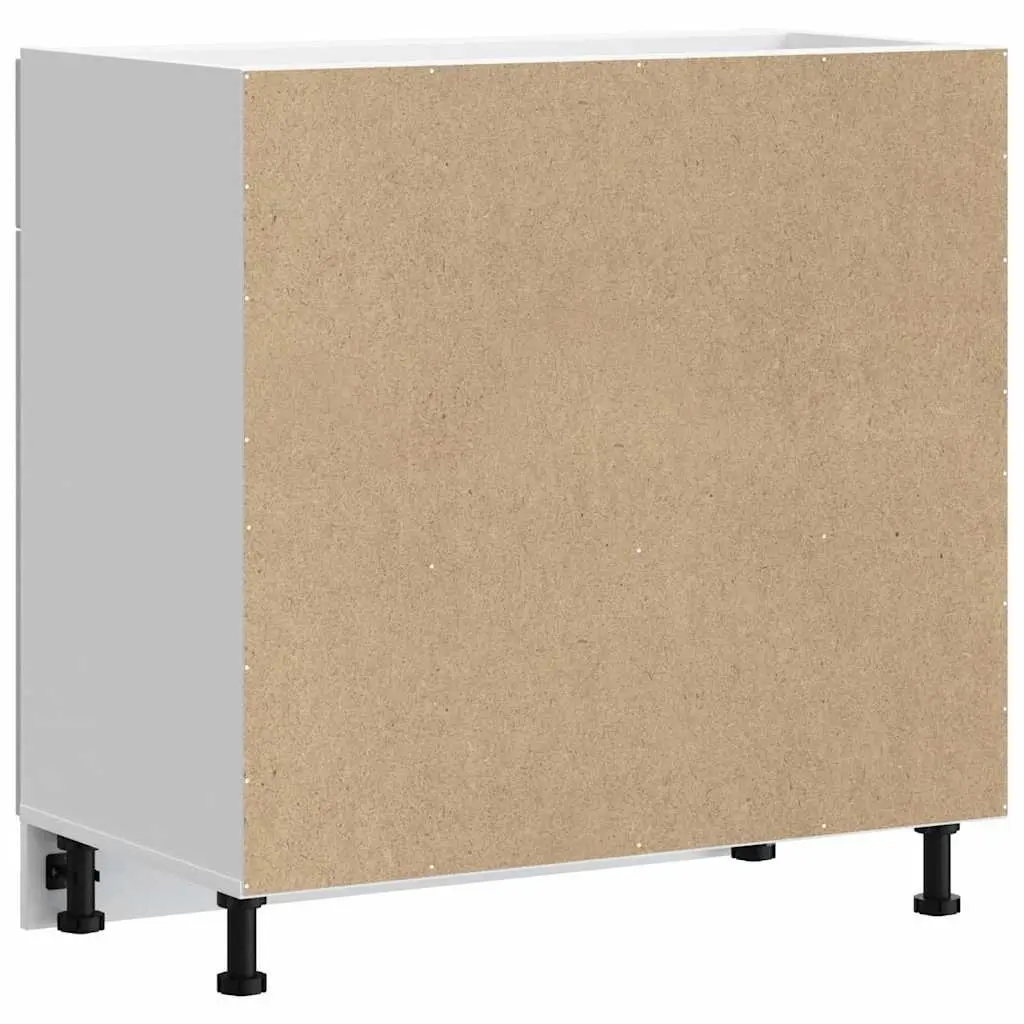 Kitchen Base Cabinet White Engineered Wood Storage Cupboard Door