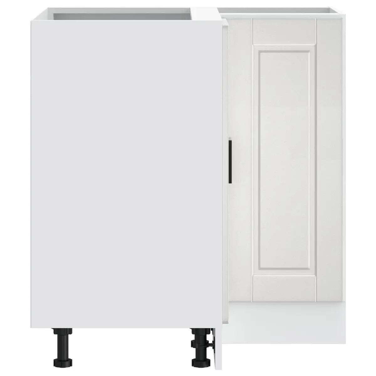 Kitchen Corner Base Cabinet White High Gloss Engineered Wood Storage Cupboard